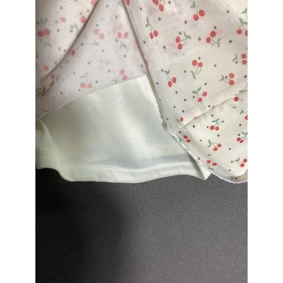 Coquette Cherry Lace Trim Romantic Camisole Cottagecore Soft Girl Top NWT Size L - Picture 7 of 11